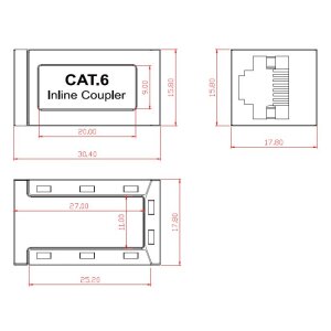 Modular-Adapter RJ45 STP Cat.6 – Geschirmte Verbindungskupplung