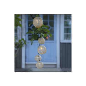 Solarlichterkette Festival – 10 goldene LED-Kugeln,...