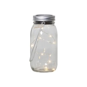 Solarlaterne Jamjar – Transparent, 10 LEDs,...