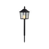 LED Grablaterne „Flame Lantern“ – Schwarz, Timer, flackerndes Licht, wetterfest