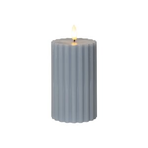 LED Stumpenkerze Blau – Flamme Stripe mit Timer...
