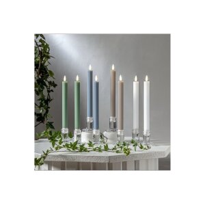 LED-Leuchterkerzen Blau 2er-Set – Flamme Stripe mit Timerfunktion