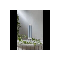 LED-Leuchterkerzen Blau 2er-Set – Flamme Stripe mit Timerfunktion