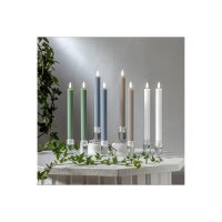 LED-Leuchterkerzen Blau 2er-Set – Flamme Stripe mit Timerfunktion