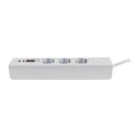 Steckdosenleiste mit Ladebuchsen für USB USB-A /USB-C,3-fach, weiß, 1,5m Kabel