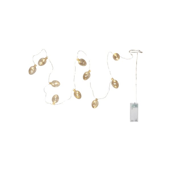 Lichterkette Shimmer mit Glaseiern – warmweiß, Timerfunktion, 135 cm, Innenbereich