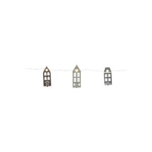 Lichterkette Villa – 10 Holzhäuschen mit...