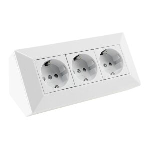 ChiliTec Steckdosenblock 3-fach Unterbausteckdosen 250V~...