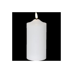 Wachskerze "Flamme" – Weiß, 17 cm...