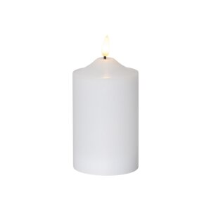 Wachskerze "Flamme" – Weiß, 15 cm...