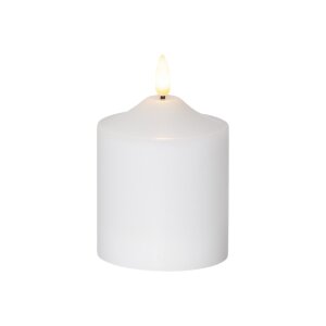 Wachskerze "Flamme" – Weiß, 12 cm...