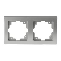 Delphi 2-fach Rahmen Doppel Rahmen Wandabdeckung Silber Grau