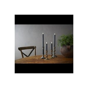4er Set LED LEUCHTERKERZE X2 FLAMME schwarz 15 + 25cm  hoch