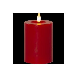 LED-Stumpenkerze Flamme Flow Rot – 12,5 cm mit...