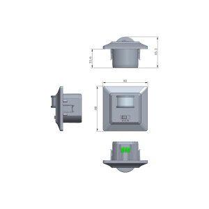 DELPHI Bewegungsmelder 160°, silber LED geeignet, 250V~, Unterputz, 2-Draht