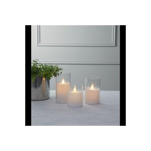 LED Stumpenkerze M-TWINKLE 10 + 12,5 + 15cm