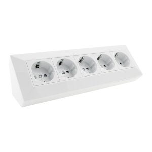 ChiliTec Steckdosenblock 5-fach Ecksteckdose 230V...