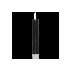 LED LEUCHTERKERZE X2 FLAMME schwarz 15cm hoch