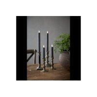 LED LEUCHTERKERZE X2 FLAMME schwarz 15cm hoch