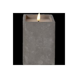 LED-Kerze Flamme Cem – Grau, 14 cm mit Timer,...