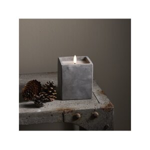 LED-Kerze Flamme Cem – Grau, 11,5 cm mit Timer,...