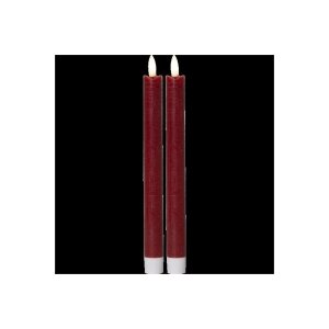 LED-Leuchterkerzen dunkelrot 24,5 cm – Antik-Design...