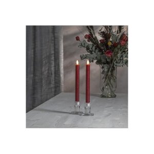 LED-Leuchterkerzen dunkelrot 24,5 cm – Antik-Design...