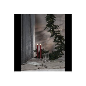LED-Leuchterkerzen dunkelrot 24,5 cm – Antik-Design mit Timer & Flackerlicht