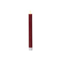 LED-Leuchterkerzen dunkelrot 24,5 cm – Antik-Design mit Timer & Flackerlicht