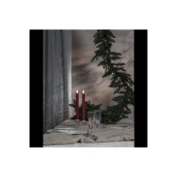 LED-Leuchterkerzen dunkelrot 24,5 cm – Antik-Design mit Timer & Flackerlicht